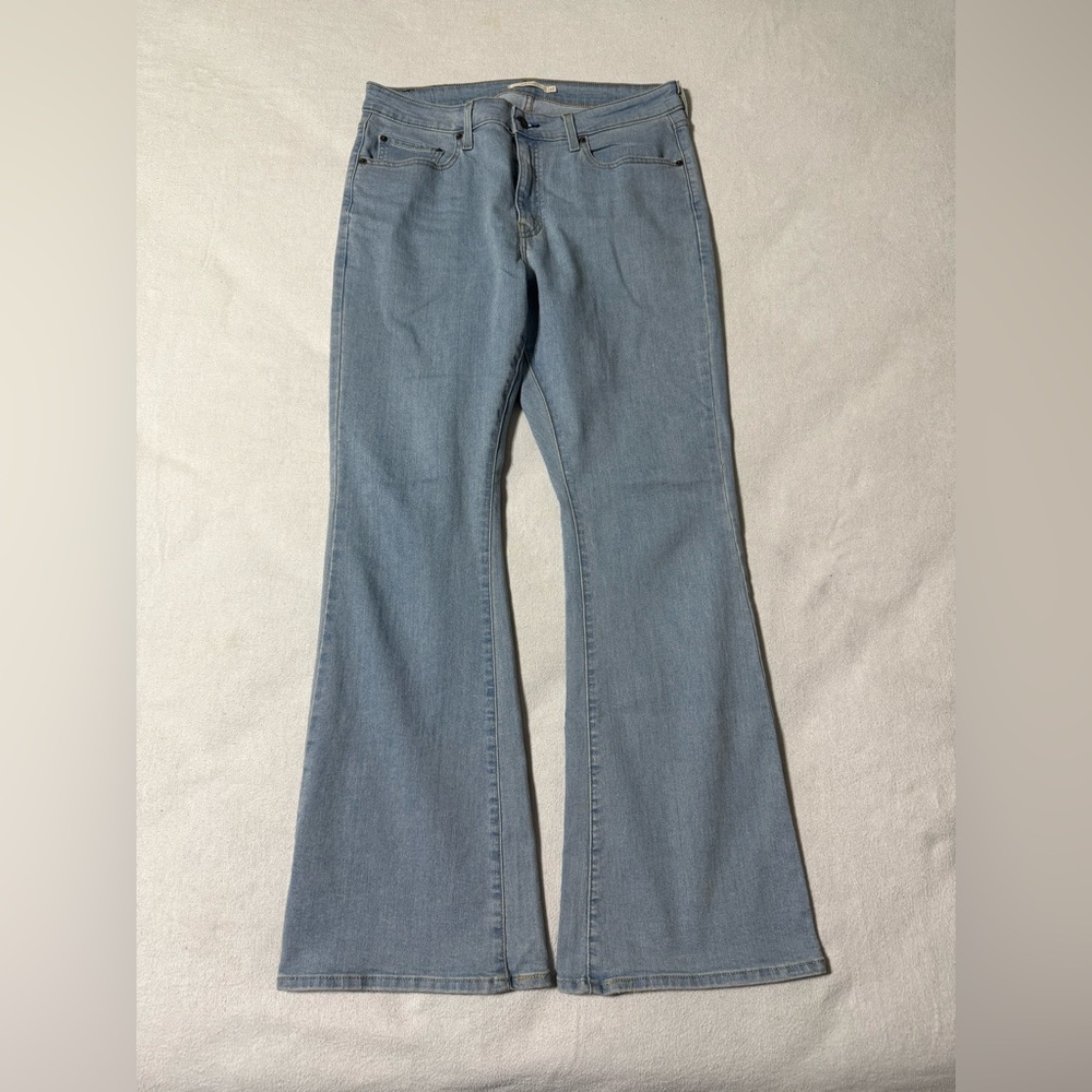 Levis Jeans‎ Womens 32 Blue 726 Flare High Rise Light Wash Stretch Boho